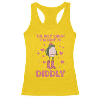 Funny Cowboy Frog Racerback Tank Top The Only Squat I'm Doin' Is Diddly - Wonder Print Shop
