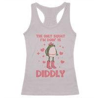 Funny Cowboy Frog Racerback Tank Top The Only Squat I'm Doin' Is Diddly - Wonder Print Shop