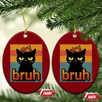 67 Six Seven Bruh Cat Meme Ceramic Ornament Cute Black Cat Funny Saying - Wonder Print Shop