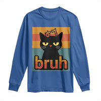 67 Six Seven Bruh Cat Meme Long Sleeve Shirt Cute Black Cat Funny Saying - Wonder Print Shop
