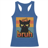 67 Six Seven Bruh Cat Meme Racerback Tank Top Cute Black Cat Funny Saying - Wonder Print Shop