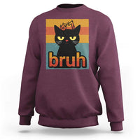 67 Six Seven Bruh Cat Meme Sweatshirt Cute Black Cat Funny Saying - Wonder Print Shop