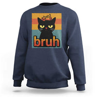 67 Six Seven Bruh Cat Meme Sweatshirt Cute Black Cat Funny Saying - Wonder Print Shop