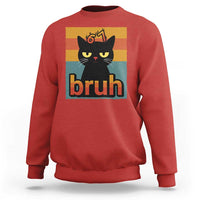 67 Six Seven Bruh Cat Meme Sweatshirt Cute Black Cat Funny Saying - Wonder Print Shop