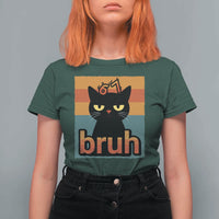 67 Six Seven Bruh Cat Meme T Shirt For Women Cute Black Cat Funny Saying - Wonder Print Shop