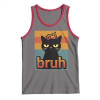 67 Six Seven Bruh Cat Meme Tank Top Cute Black Cat Funny Saying - Wonder Print Shop