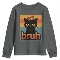67 Six Seven Bruh Cat Meme Youth Sweatshirt Cute Black Cat Funny Saying - Wonder Print Shop