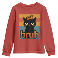 67 Six Seven Bruh Cat Meme Youth Sweatshirt Cute Black Cat Funny Saying - Wonder Print Shop