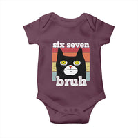 67 Bruh Meme Baby Onesie Funny Six Seven Black Cat - Wonder Print Shop