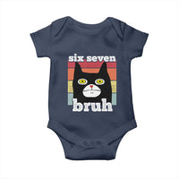 67 Bruh Meme Baby Onesie Funny Six Seven Black Cat - Wonder Print Shop