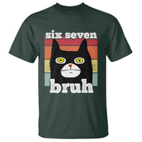 67 Bruh Meme T Shirt Funny Six Seven Black Cat - Wonder Print Shop