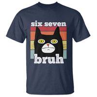 67 Bruh Meme T Shirt Funny Six Seven Black Cat - Wonder Print Shop