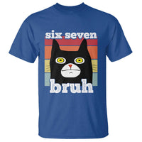 67 Bruh Meme T Shirt Funny Six Seven Black Cat - Wonder Print Shop