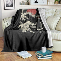 67 Six Seven Bruh Meme Throw Blanket Funny Japanese Black Cat Surfing The Great Wave Kanagawa - Wonder Print Shop