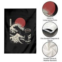 67 Six Seven Bruh Meme Garden Flag Funny Japanese Black Cat Surfing The Great Wave Kanagawa - Wonder Print Shop