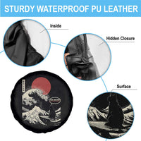 67 Six Seven Bruh Meme Spare Tire Cover Funny Japanese Black Cat Surfing The Great Wave Kanagawa - Wonder Print Shop