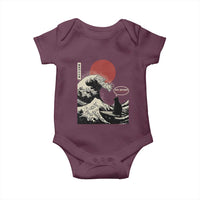 67 Six Seven Bruh Meme Baby Onesie Funny Japanese Black Cat Surfing The Great Wave Kanagawa - Wonder Print Shop