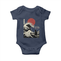67 Six Seven Bruh Meme Baby Onesie Funny Japanese Black Cat Surfing The Great Wave Kanagawa - Wonder Print Shop