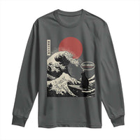67 Six Seven Bruh Meme Long Sleeve Shirt Funny Japanese Black Cat Surfing The Great Wave Kanagawa - Wonder Print Shop