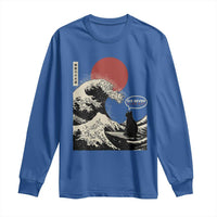 67 Six Seven Bruh Meme Long Sleeve Shirt Funny Japanese Black Cat Surfing The Great Wave Kanagawa - Wonder Print Shop