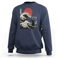 67 Six Seven Bruh Meme Sweatshirt Funny Japanese Black Cat Surfing The Great Wave Kanagawa - Wonder Print Shop