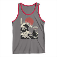 67 Six Seven Bruh Meme Tank Top Funny Japanese Black Cat Surfing The Great Wave Kanagawa - Wonder Print Shop