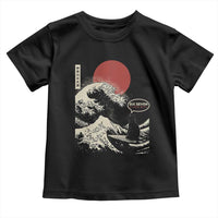 67 Six Seven Bruh Meme Toddler T Shirt Funny Japanese Black Cat Surfing The Great Wave Kanagawa - Wonder Print Shop