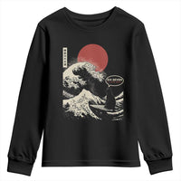 67 Six Seven Bruh Meme Youth Sweatshirt Funny Japanese Black Cat Surfing The Great Wave Kanagawa - Wonder Print Shop