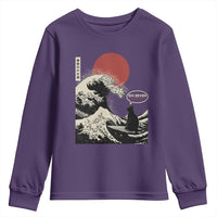 67 Six Seven Bruh Meme Youth Sweatshirt Funny Japanese Black Cat Surfing The Great Wave Kanagawa - Wonder Print Shop