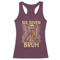 67 Bruh Meme Racerback Tank Top Funny Six Seven Tung Tung Sahur - Wonder Print Shop