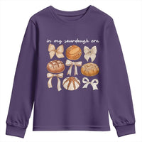 In My Sourdough Era Youth Sweatshirt Coquette Bows Baking Bread Lover - Wonder Print Shop