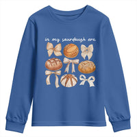 In My Sourdough Era Youth Sweatshirt Coquette Bows Baking Bread Lover - Wonder Print Shop