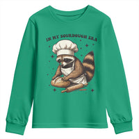In My Sourdough Era Youth Sweatshirt Funny Raccoon Baker - Wonder Print Shop