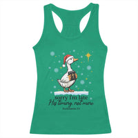 Christian Goose Racerback Tank Top Sorry I Am Late His Timing Not Mine - Wonder Print Shop