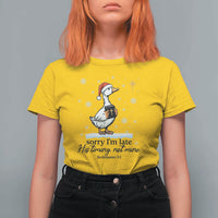 Christian Goose T Shirt For Women Sorry I Am Late His Timing Not Mine - Wonder Print Shop
