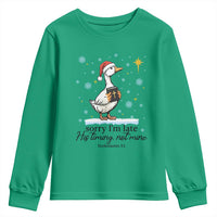 Christian Goose Youth Sweatshirt Sorry I Am Late His Timing Not Mine - Wonder Print Shop