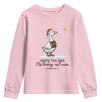 Christian Goose Youth Sweatshirt Sorry I Am Late His Timing Not Mine - Wonder Print Shop