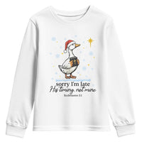 Christian Goose Youth Sweatshirt Sorry I Am Late His Timing Not Mine - Wonder Print Shop
