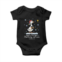 Christian Silly Goose Baby Onesie Sorry I Am Late His Timing Not Mine - Wonder Print Shop