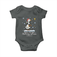 Christian Silly Goose Baby Onesie Sorry I Am Late His Timing Not Mine - Wonder Print Shop