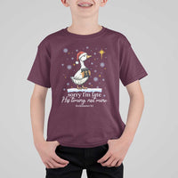 Christian Silly Goose T Shirt For Kid Sorry I Am Late His Timing Not Mine - Wonder Print Shop