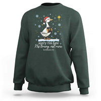 Christian Silly Goose Sweatshirt Sorry I Am Late His Timing Not Mine - Wonder Print Shop