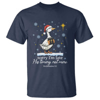 Christian Silly Goose T Shirt Sorry I Am Late His Timing Not Mine - Wonder Print Shop