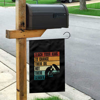Teach Your Kids To Change Their Oil Not Their Gender Garden Flag Funny Mechanic Dad - Wonder Print Shop