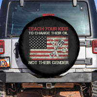 Teach Your Kids To Change Their Oil Not Their Gender Spare Tire Cover Mechanic Flag American Patriotic Flag Funny Mechanic Dad Political Satire Humor - Wonder Print Shop