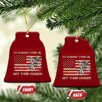 Teach Your Kids To Change Their Oil Not Their Gender Ceramic Ornament Mechanic Flag American Patriotic Flag Funny Mechanic Dad Political Satire Humor - Wonder Print Shop