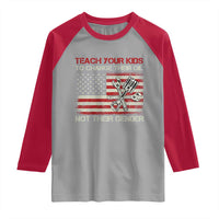 Teach Your Kids To Change Their Oil Not Their Gender Raglan Shirt Mechanic Flag American Patriotic Flag Funny Mechanic Dad Political Satire Humor - Wonder Print Shop