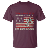 Teach Your Kids To Change Their Oil Not Their Gender T Shirt Mechanic Flag American Patriotic Flag Funny Mechanic Dad Political Satire Humor - Wonder Print Shop