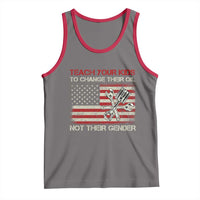 Teach Your Kids To Change Their Oil Not Their Gender Tank Top Mechanic Flag American Patriotic Flag Funny Mechanic Dad Political Satire Humor - Wonder Print Shop