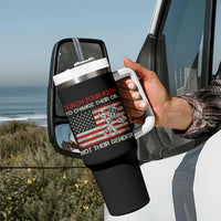 Teach Your Kids To Change Their Oil Not Their Gender Tumbler With Handle Mechanic Flag American Patriotic Flag Funny Mechanic Dad Political Satire Humor - Wonder Print Shop